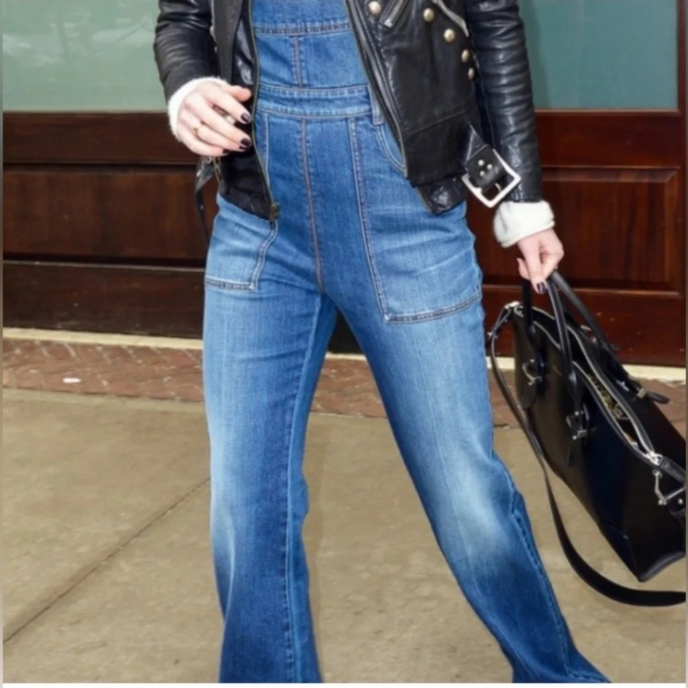 RACHEL Rachel Roy Blue Denim Wide-Leg Jumpsuit - Picture 4 of 15